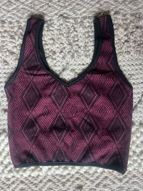 Una Pluma Cropped Tank Top Women Small Organic Cotton Stretch Geometric